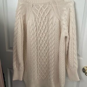 Elegant Cream Cable Knit Sweater